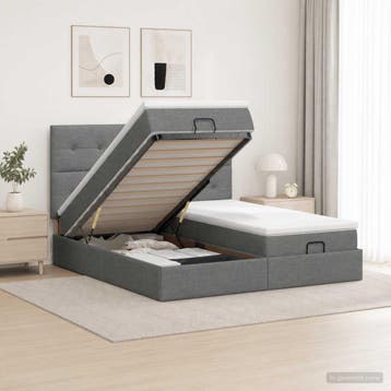 vidaXL Ottoman bed met matras met hoofdeinde 2 st, Huis en Inrichting, Verzenden, Nieuw