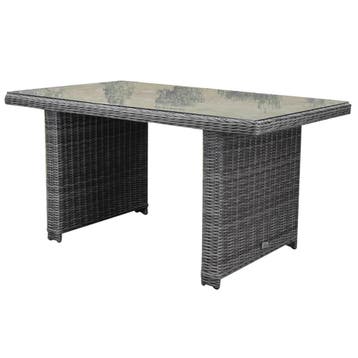 Ibiza XL lounge-diningtafel 140x80xH70 cm antraciet, Ophalen of Verzenden, Nieuw, Wicker