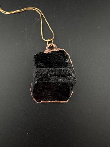 Electroformed Koperen Zwarte Toermalijn Hanger, Verzenden, Mineraal
