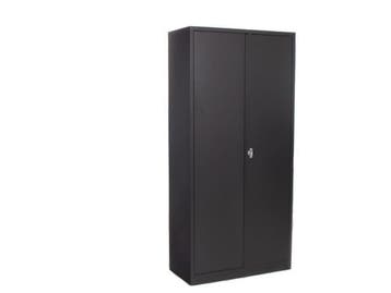 NIEUWE draaideurkast hoog zwart 180x80x38 cm 4 legborden, Nieuw in verpakking, Kast