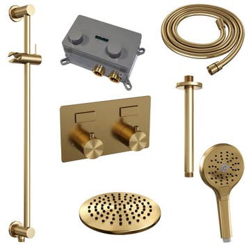 Brauer Gold Edition Thermostatische Regendoucheset Inbouw -, Ophalen of Verzenden, Nieuw