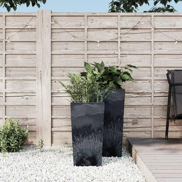 vidaXL Plantenbak uitneembare bak beton-look 11/26,5 L PP, Tuin en Terras, Verzenden, Nieuw, 30 tot 60 cm