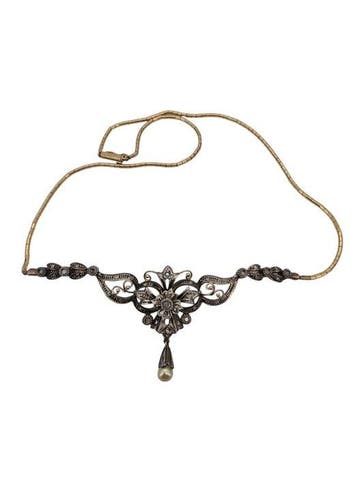 Ketting met hanger - 19.2 kt. Geel goud - Parel