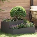 vidaXL Tuin Bloempot Zwart 80 x 80 x 50 cm Koudgewalst staal, Verzenden, Nieuw, Metaal, 60 tot 100 cm