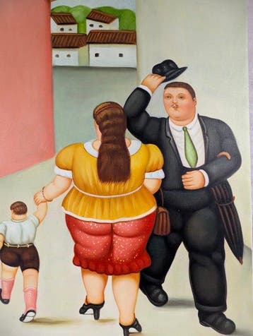 R. Giordano (XX-XXI) - Passeggiata in famiglia, da Botero