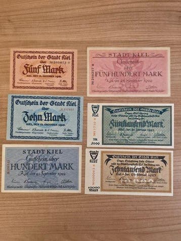 Duitsland. Mark 1918-1923 – Kiel – Notgeld (Gutscheine),, Postzegels en Munten