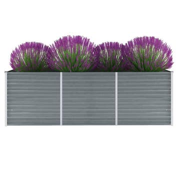 vidaXL Plantenbak verhoogd 240x80x77 cm gegalvaniseerd staal, 100 cm of meer, Verzenden, Nieuw, Metaal