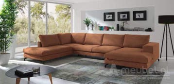 U-Bankstel Stroe - loungebanken - Cognac, Nieuw, Stof