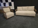 Showroommodel Milano stoel bank loungeset 2 delig teakhout, Ophalen of Verzenden, Nieuw