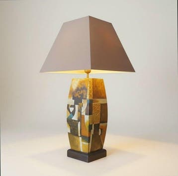 Lamp - De Schepper van Cubistische inspiratie - gelakt hout