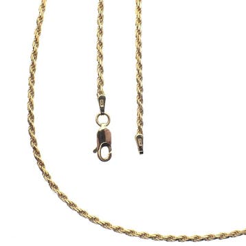 Lange gouden gedraaide schakelketting, Ophalen of Verzenden, Gebruikt, Goud, Goud