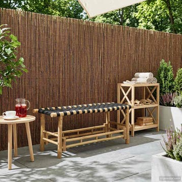 vidaXL Tuinbank 110 x 38 x 40 cm Bamboe Naturel Rechthoekig, Verzenden, Nieuw, Hout
