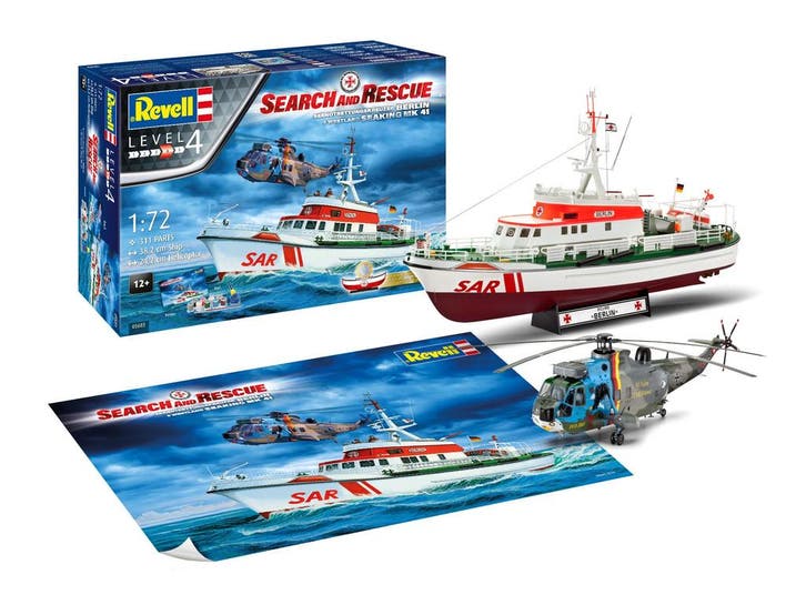 Search and Rescue Seenotrettungskreuzer Berlin + Westland, Hobby en Vrije tijd, Modelbouw | Vliegtuigen en Helikopters, Verzenden