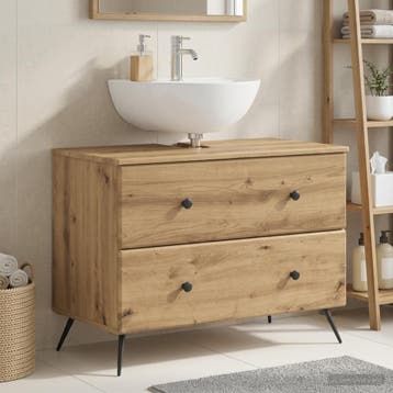 vidaXL Badkamer wastafelkast BREDA Artisanaal eiken 82 x 41, Verzenden, Nieuw, Wastafelkast