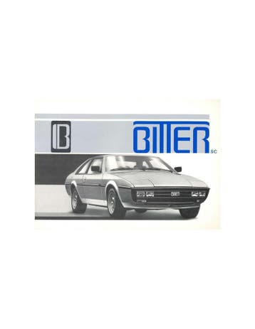 1980 BITTER SC COUPE BROCHURE ENGELS, Nieuw, Author