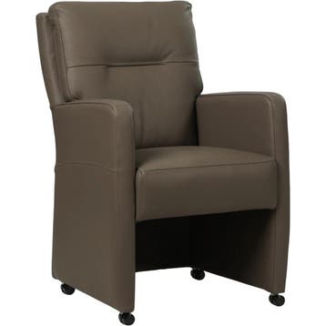 Leren eetkamerstoel Sharp - Toledo Moss (bruin/groen) - Met, Eigentijds, Modern, Bruin, Nieuw, Leer