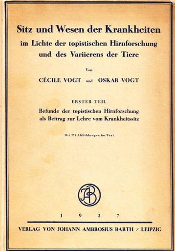 Cécile Vogt und Oskar Vogt - Hirnforschung als Beitrag zur