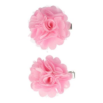 Haarspeld Duckklem 5cm – Haarbloem - Roze - Set van 2, Nieuw