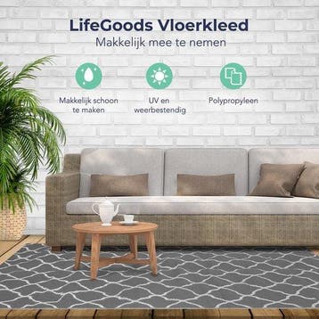 2dekans | LifeGoods Buitenkleed - 183x290CM - Vloerkleed -, Caravans en Kamperen, Ophalen of Verzenden, Zo goed als nieuw