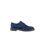 TESTONI - 8 UK - 42 IT - Camogli Derby Shoes Blue Suede -, Nieuw