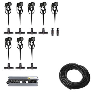 8x LED grond spot - 12V - 3 watt - complete DIY set, Tuin en Terras, Ophalen of Verzenden, Nieuw