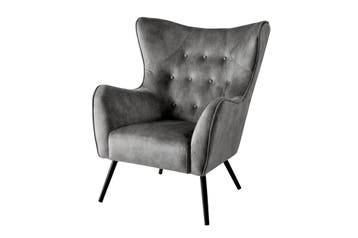 Fauteuil AMSTERDAM met fluweelgrijze accenten, grijs - 43567, Huis en Inrichting, Fauteuils, Ophalen of Verzenden, Nieuw