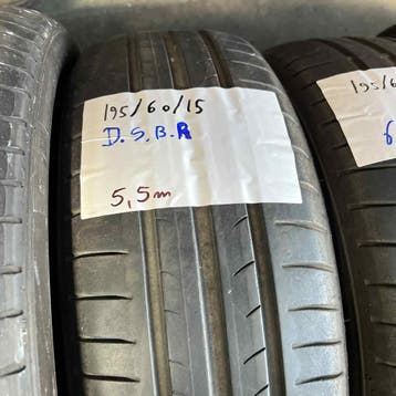 2 x Dunlop Sport BluResponse 195-60-15 Zomerbanden 5,5mm, Gebruikt, 15 inch, Ophalen of Verzenden, Band(en)