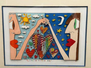 James Rizzi (1950-2011) - LOVE IS IN THE AIR3D silkscreen