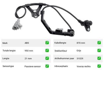 ABS-sensor Vooras rechts Toyota Corolla 1.2 (1974-1980), Verzenden, Nieuw, Toyota