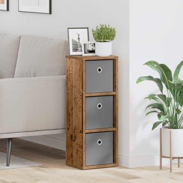 vidaXL Dressoir met lade Oudhout 25,5 x 22 x 69,5 cm, Verzenden, Nieuw, Minder dan 25 cm, Overige houtsoorten