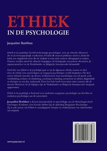 Ethiek in de psychologie 9789043017398 Jacquelien Rothfusz, Verzenden, Zo goed als nieuw, Jacquelien Rothfusz