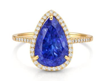 Cocktailring - 14 karaat Geel goud - 6.40ct. tw. Tanzaniet -, Sieraden, Tassen en Uiterlijk, Antieke sieraden
