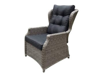 Ibiza lounge tuinstoel verstelbaar grijs, Ophalen of Verzenden, Nieuw, Wicker