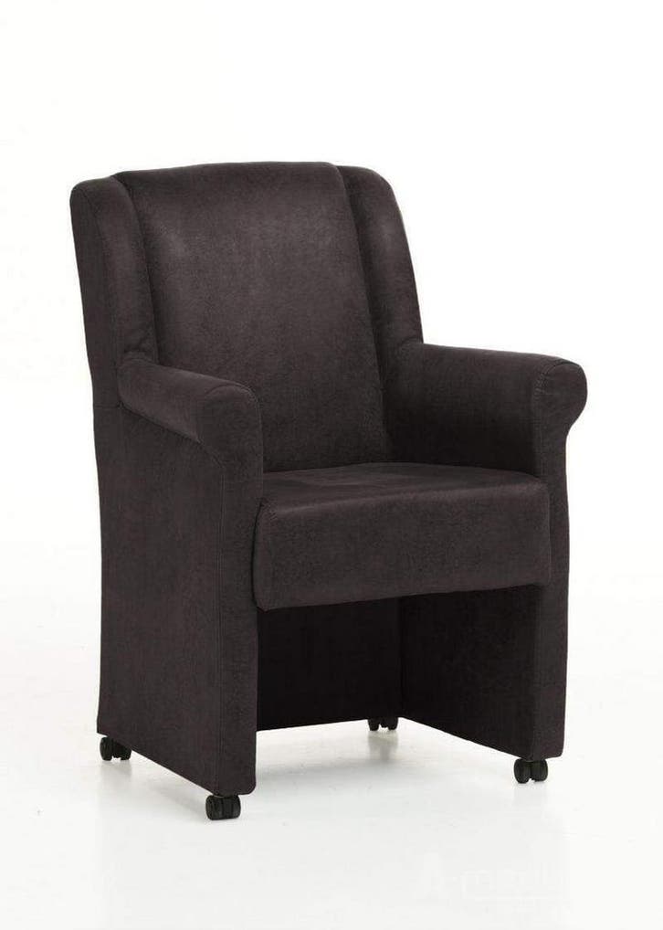 Eetkamerstoel Mandy met wielen - eetkamerstoelen - Bruin, Huis en Inrichting, Stoelen, Bruin, Nieuw, Stof
