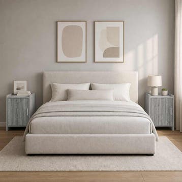 vidaXL Nachtkastjes 2 st Grijs Sonoma 40 x 30 x 60 cm, Huis en Inrichting, Minder dan 45 cm, Verzenden, Nieuw, 55 tot 70 cm
