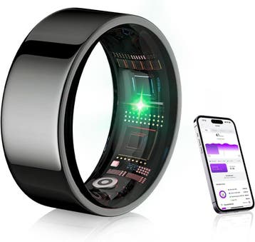 Activity Tracker Ring | Tweedekansje | OP=OP, Sieraden, Tassen en Uiterlijk, Activity trackers, Zwart, Zo goed als nieuw, Waterdicht