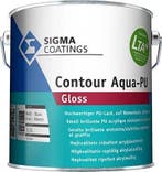 Sigma Contour Aqua Gloss / Sigma Watergedragen Houtlak, Doe-het-zelf en Verbouw, Verf, Beits en Lak, Verzenden, Nieuw, Lak, Grijs