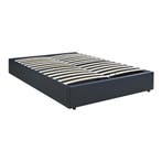 Tweepersoonsbed Nola met bedbodem kunstleer 200x140 cm zwart, Verzenden, Nieuw