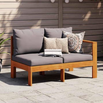vidaXL Tuinbank met 1 armleuning 2-zits massief acaciahout, Verzenden, Nieuw, Hardhout