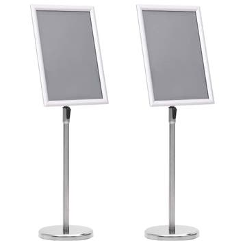 vidaXL Posterstandaards 2 st Zilver 45 x 32,7 x 108 cm, Verzenden, Nieuw