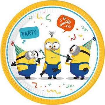 Party Bordjes Minions (8st), Ophalen of Verzenden, Nieuw