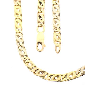 Tricolor gouden herenketting., Ophalen of Verzenden, Gebruikt, Goud, Goud