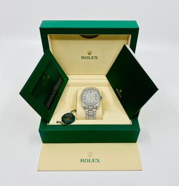 Rolex Datejust 41 - Roman -New  126300 - Iced Out - Diamonds, Staal, Polshorloge, Nieuw, Rolex