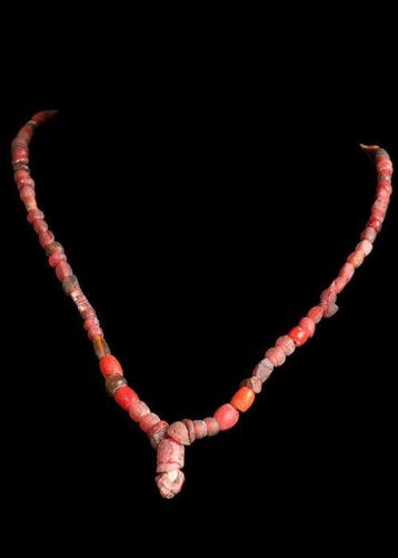 Oud-Romeins Rood glas Kralenketting (Zonder minimumprijs)