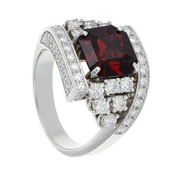 Ring - 18 karaat Witgoud - 5.23ct. tw. Spinel - BIRMA -, Nieuw