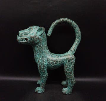 Grand léopard - sculptuur - beide - Benin (Zonder