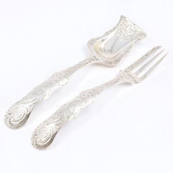 Gember Couvert - Biedermeier - Bestekset (2) - .833 zilver