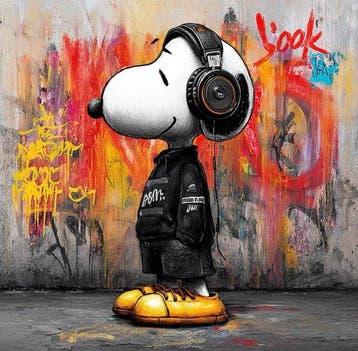 ERIC BRUMETTE - SNOOPY SAVED MY LIFE 58 - Toile L - LIMITED, Antiek en Kunst