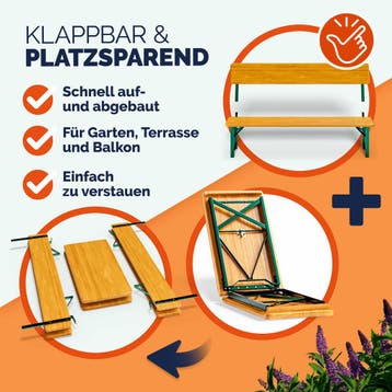 Bierbank Set 3-delig met Rugleuning (Biertafels), Verzenden, Nieuw