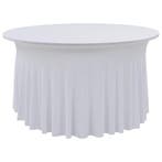 vidaXL 2 st Tafelhoezen stretch met rok 120x74 cm wit, Verzenden, Nieuw